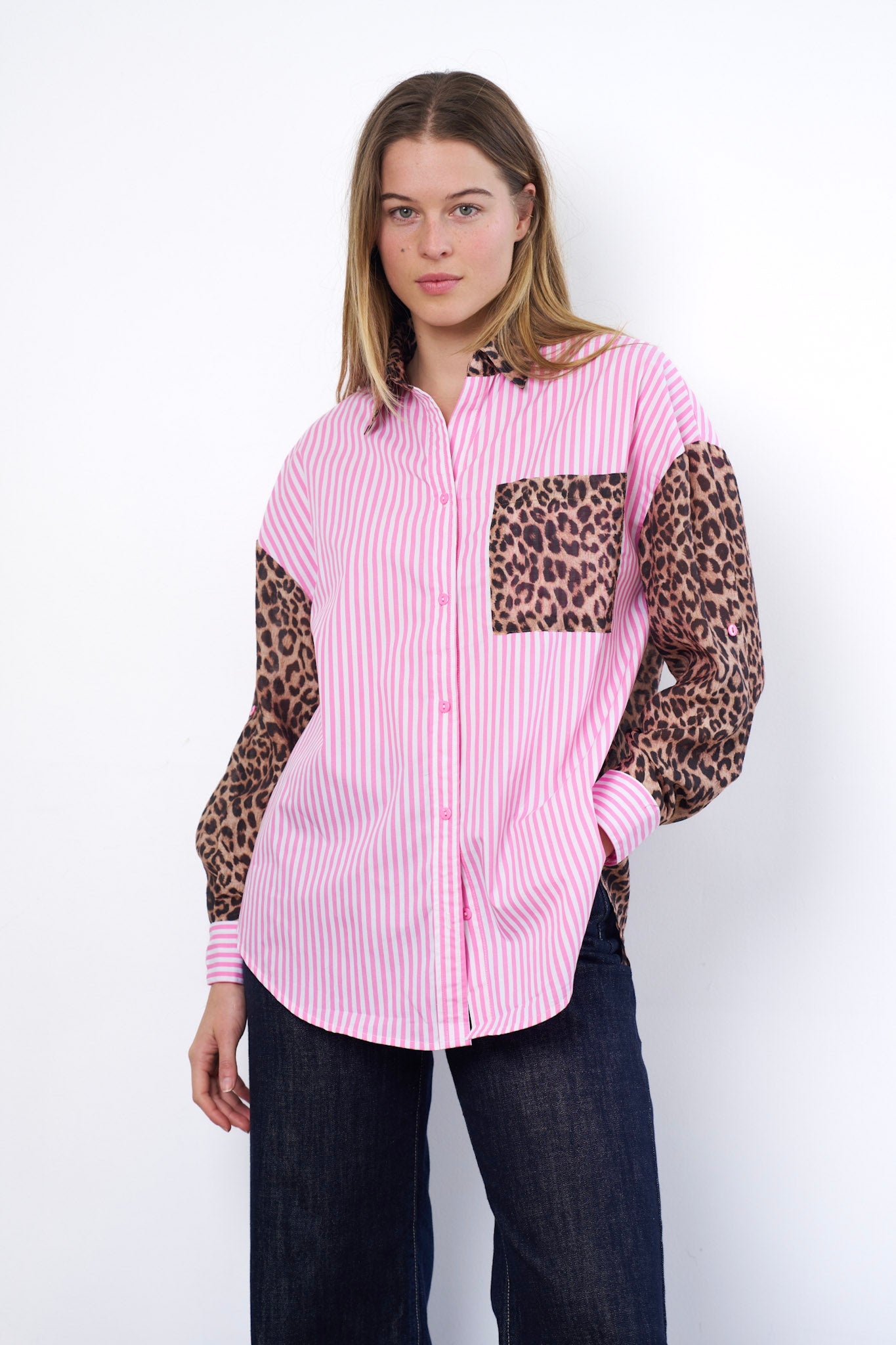 SHERBET STRIPE BUTTON UP SHIRT