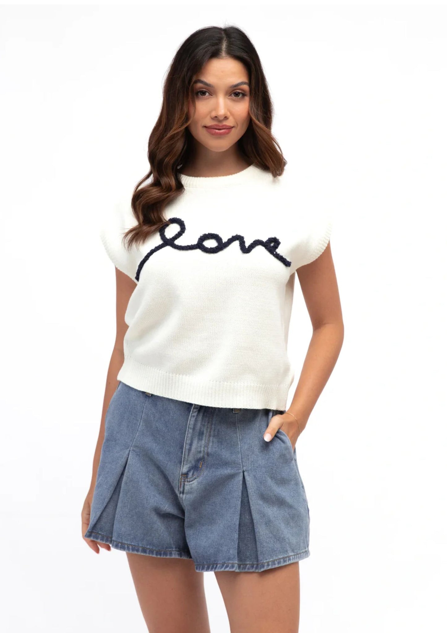 LOVE KNIT TANK IN NAVY