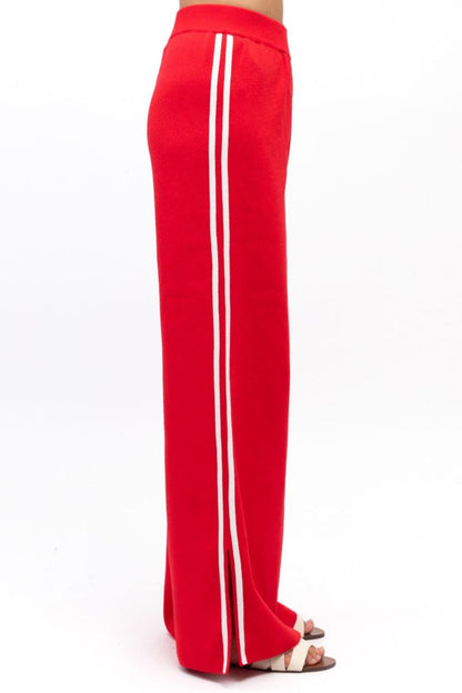 JASPER WIDE LEG TRACK PANT - RED