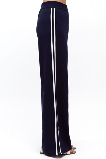 JASPER WIDE LEG TRACK PANT - NAVY