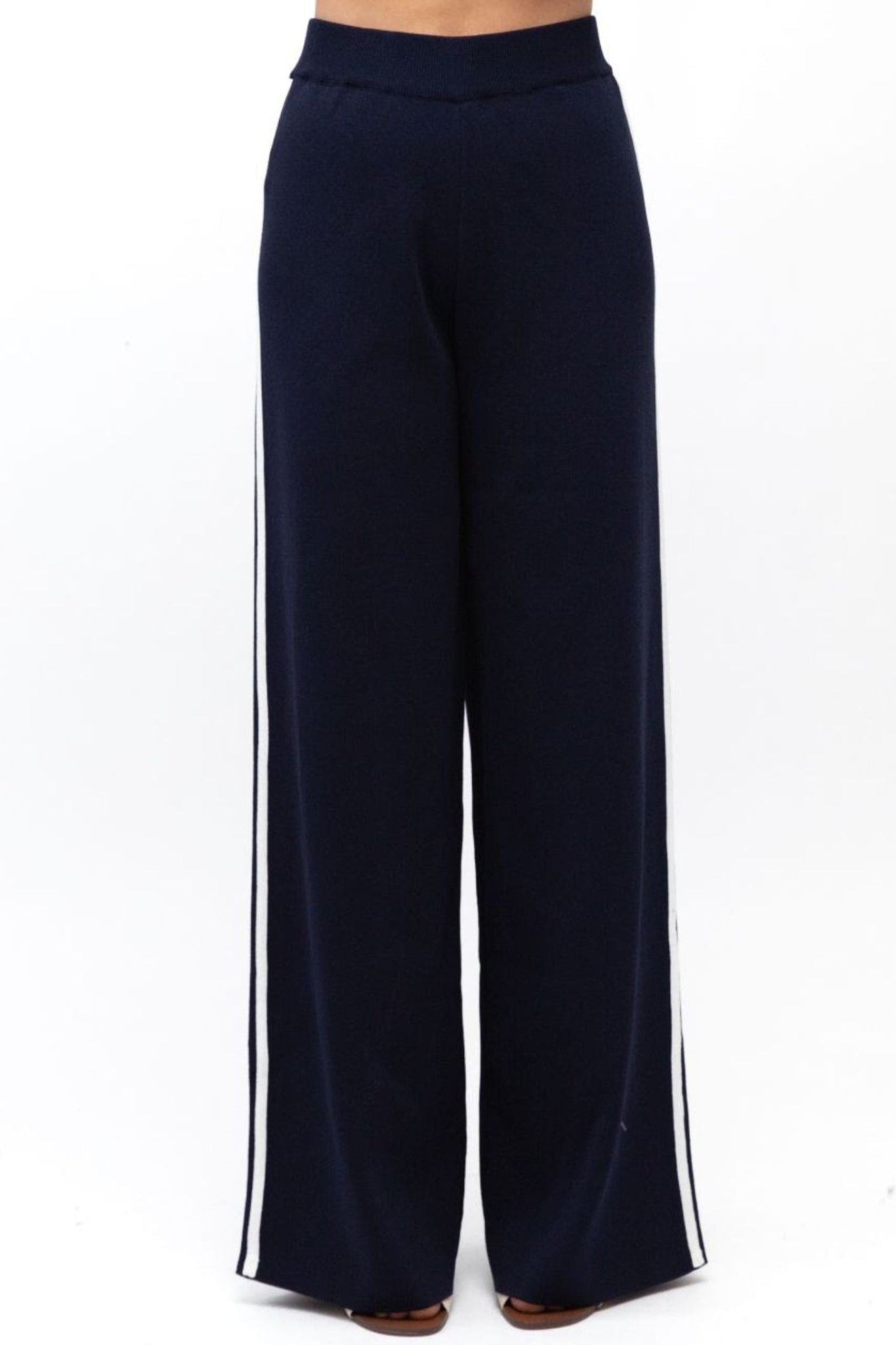 JASPER WIDE LEG TRACK PANT - NAVY
