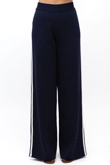 JASPER WIDE LEG TRACK PANT - NAVY