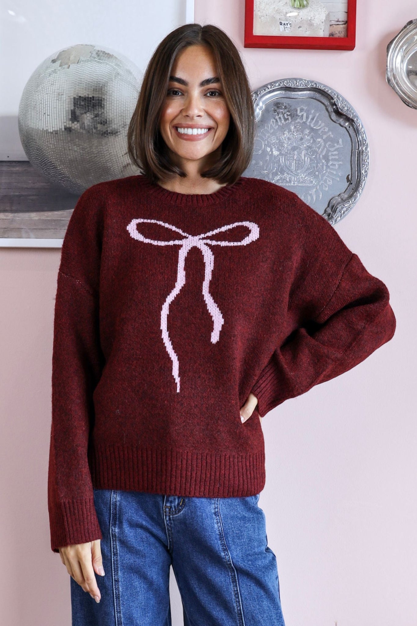 BOW TIE KNIT JUMPER