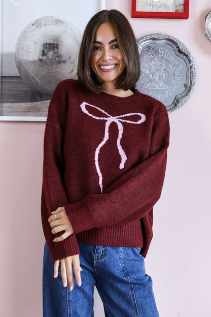 BOW TIE KNIT JUMPER