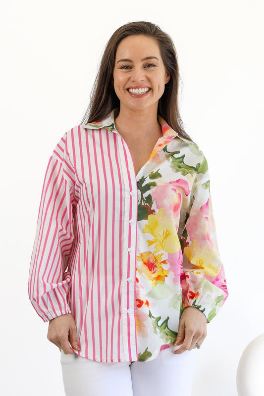 One Kiss Striped Shirt