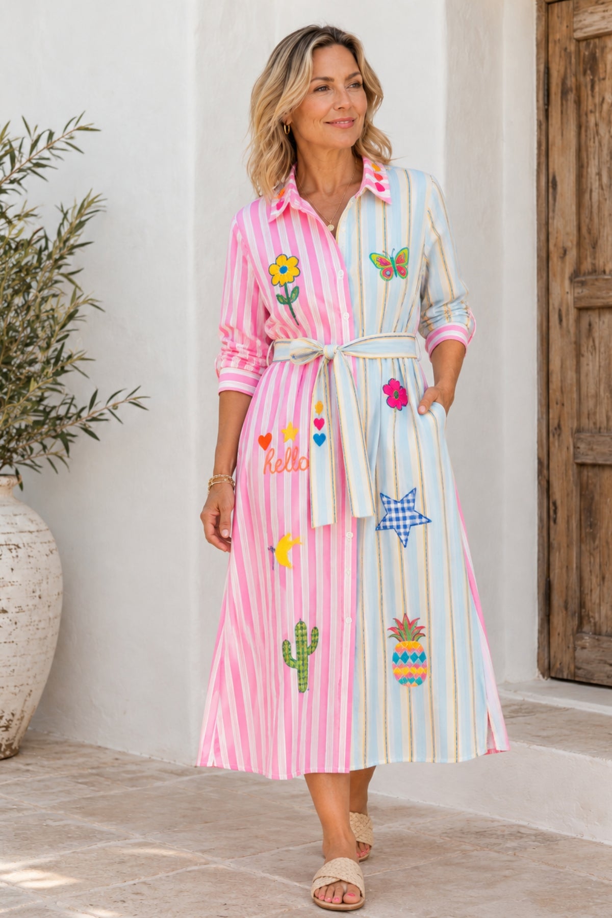 Be Happy Shirt Dress