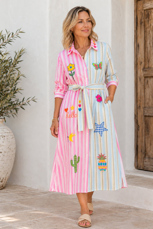 Be Happy Shirt Dress