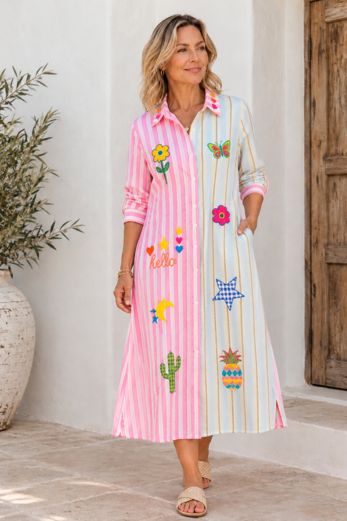 Be Happy Shirt Dress