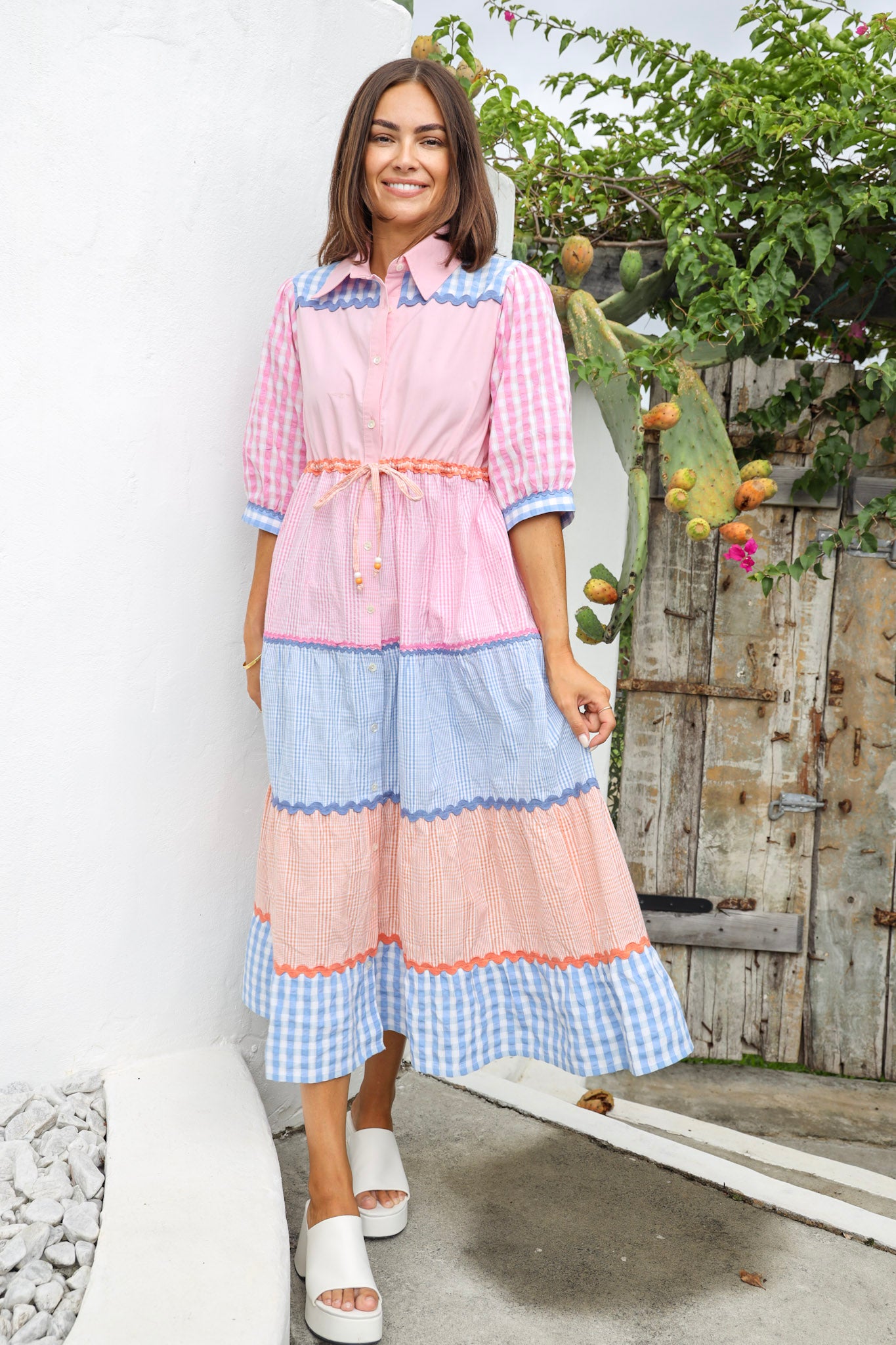 ENDLESS LOVE MIDI DRESS IN GINGHAM CHECKS