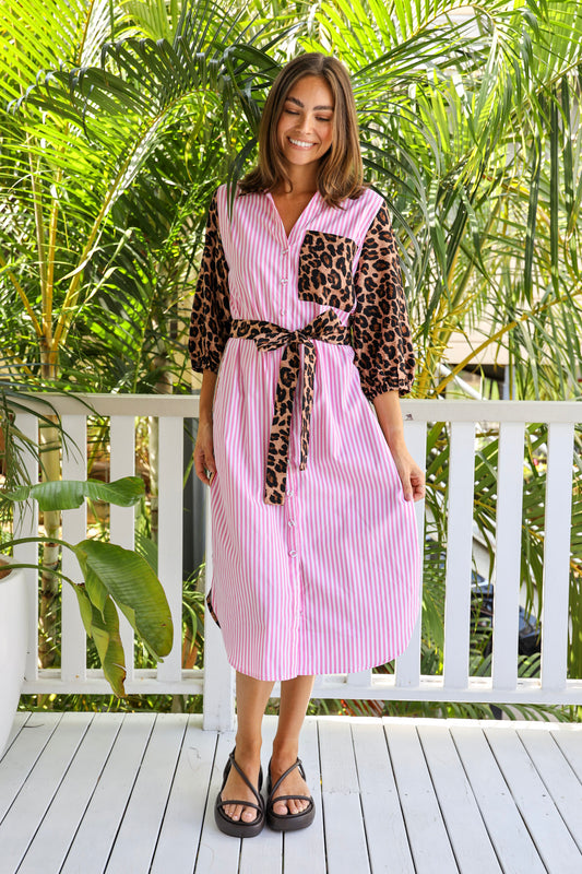 FOREVER SHIRT DRESS - LEOPARD