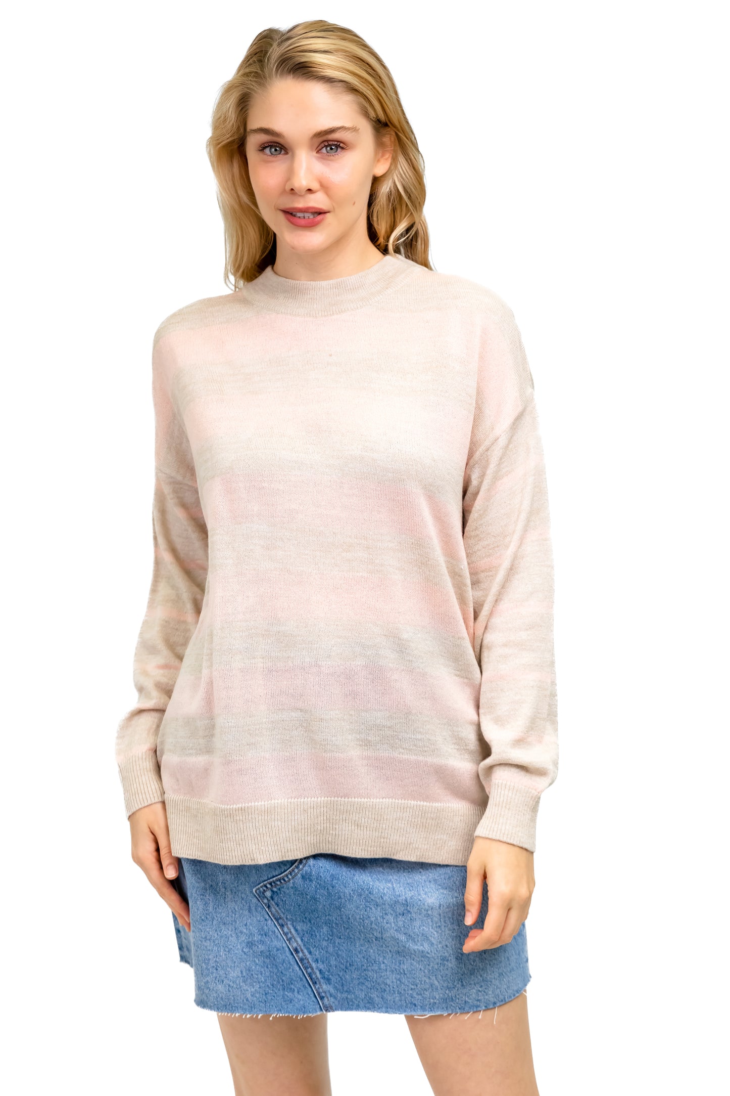 NATALIA CREW NECK KNIT - PINK