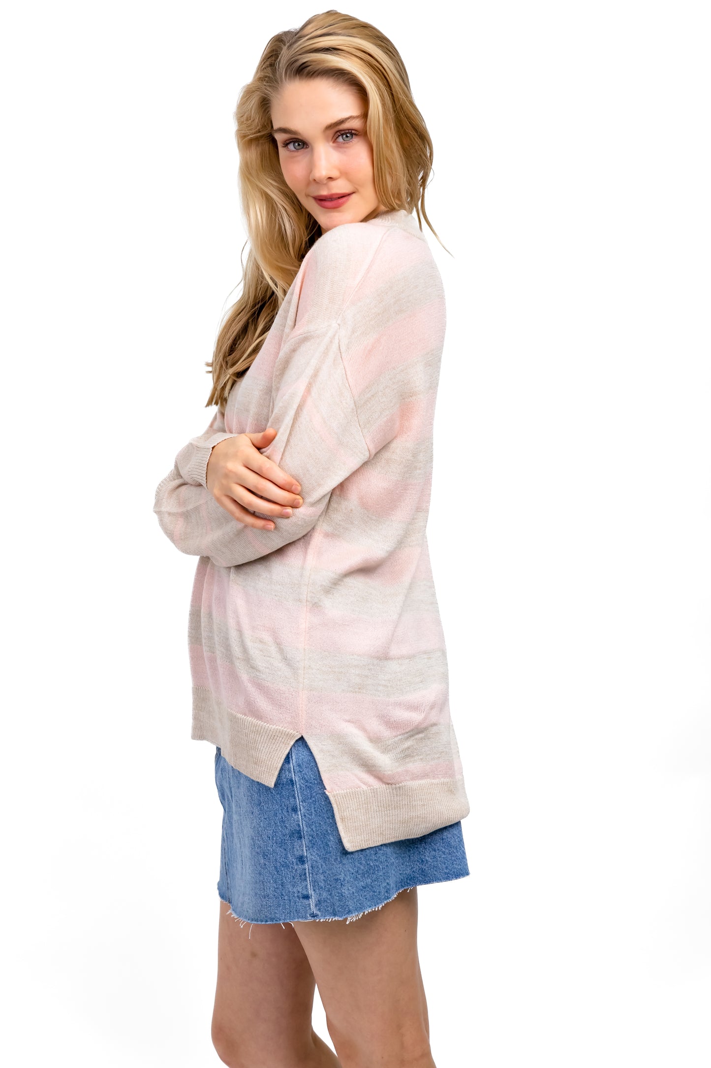 NATALIA CREW NECK KNIT - PINK