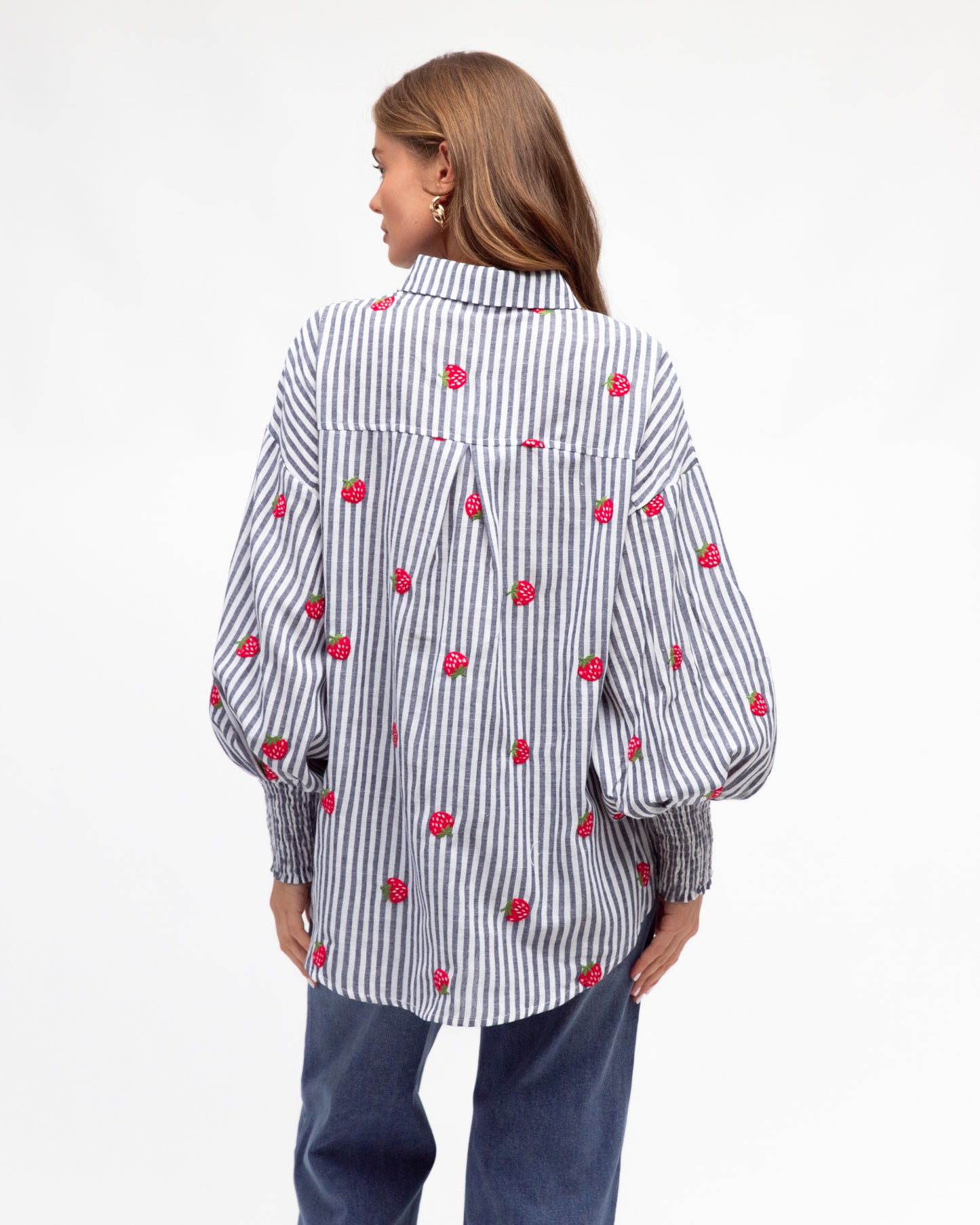 STRAWBERRY STRIPES SHIRT - BLACK
