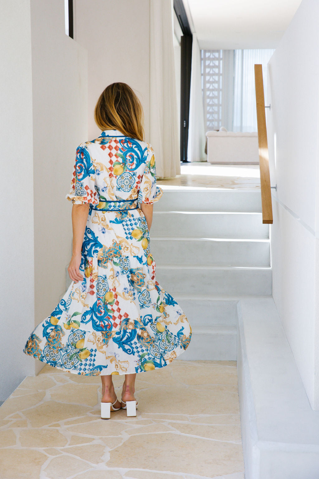 SANTORINI DRESS - LEMON PRINT