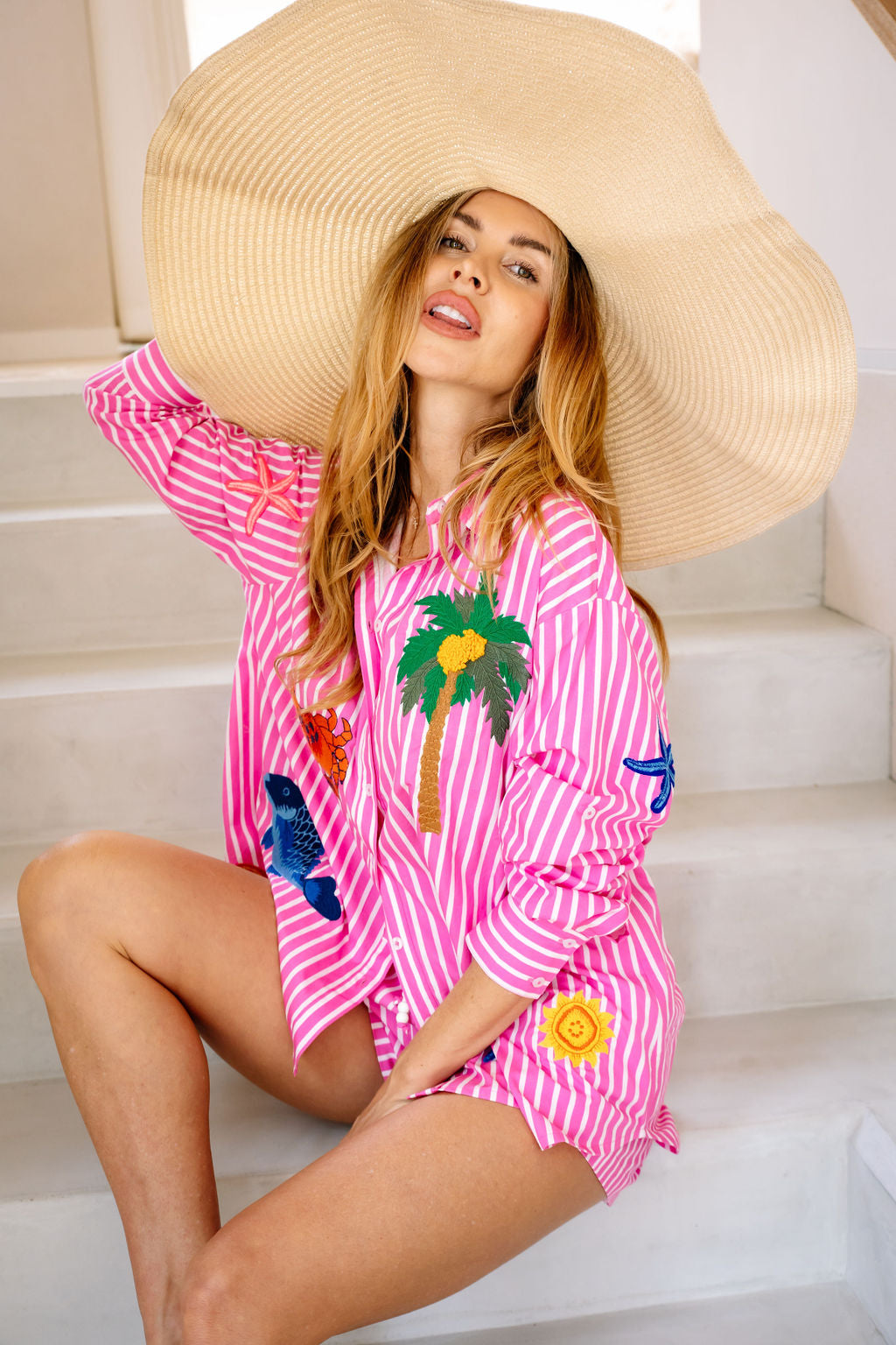 MALDIVES COTTON SHIRT - PINK