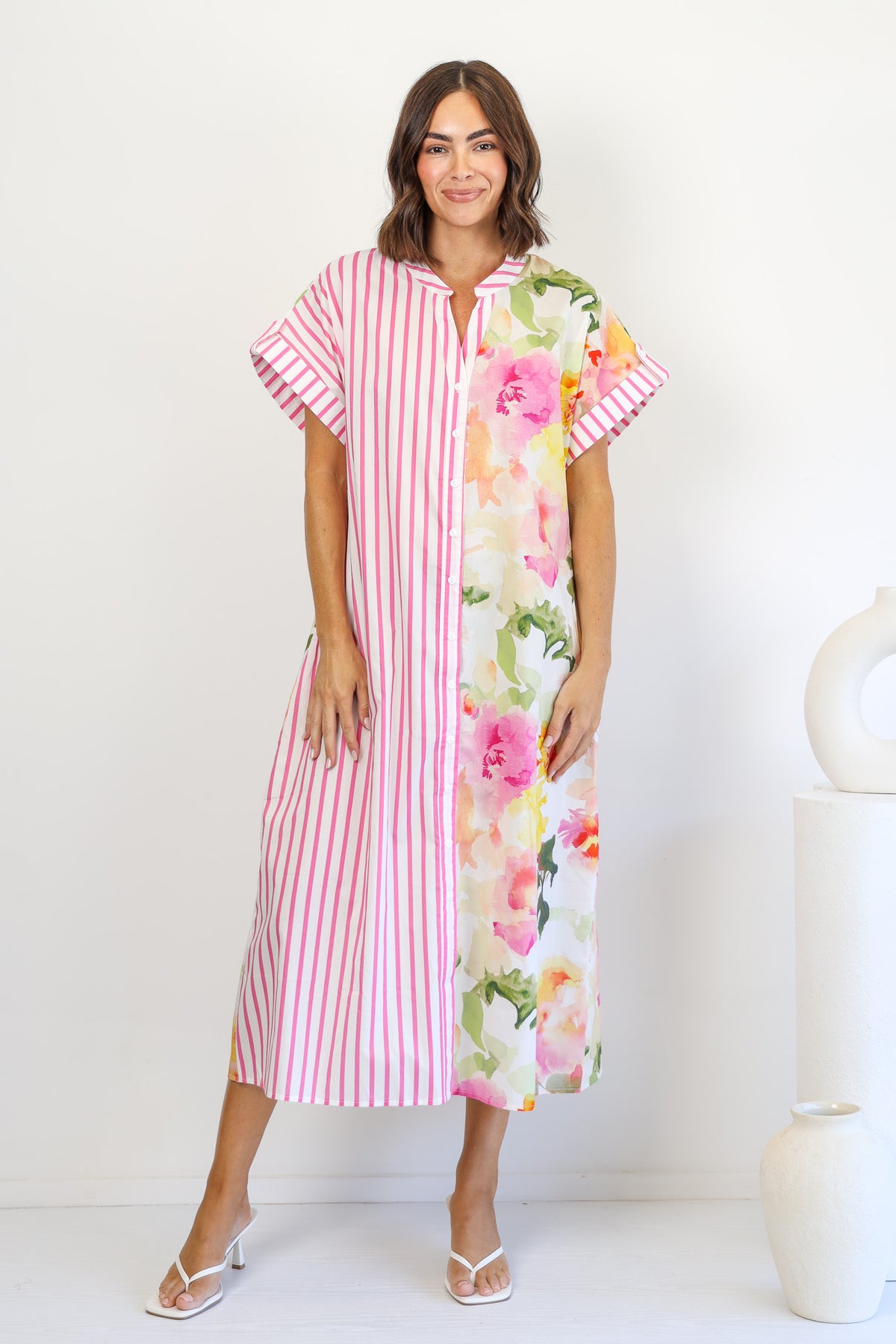 One Kiss Midi Shirt Dress