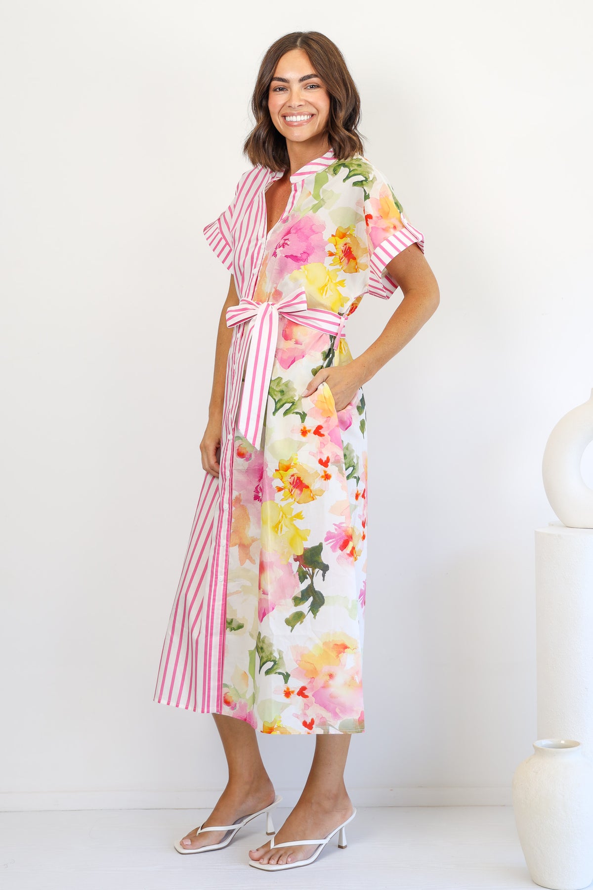 One Kiss Midi Shirt Dress