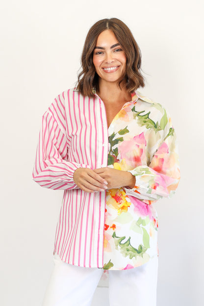 One Kiss Striped Shirt