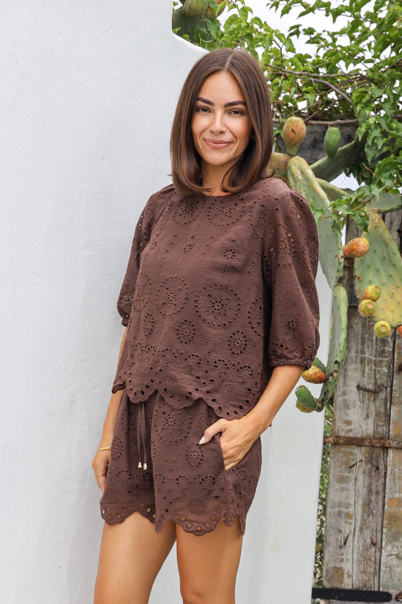 PORTIA SHORT SET IN CHOCOLATE