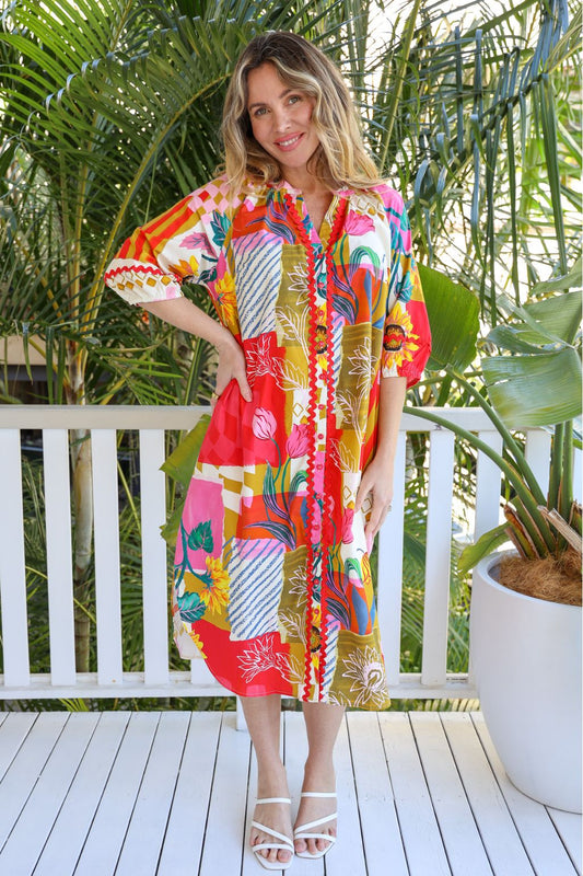 ELOISE SHIRT DRESS - TROPICANA PRINT