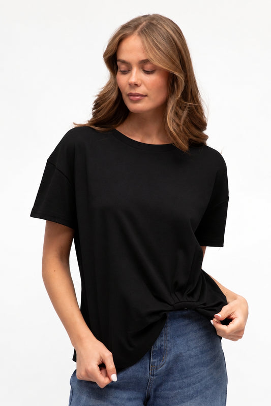 Tuck Me In Cotton Tee In Black