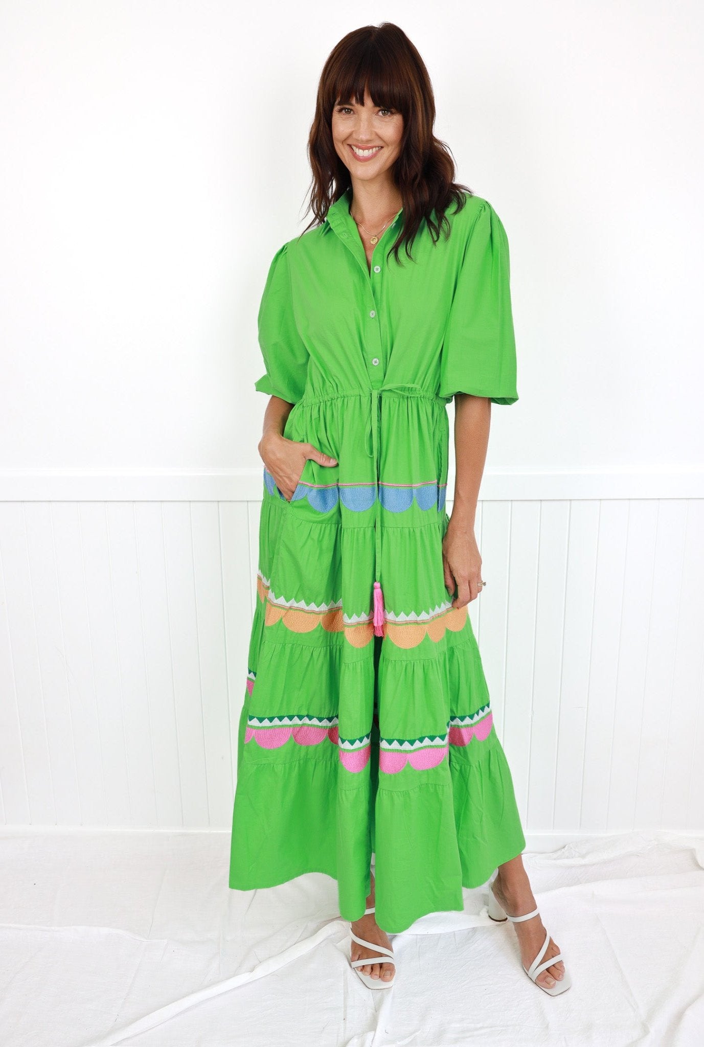 SANTORINI DRESS - GREEN