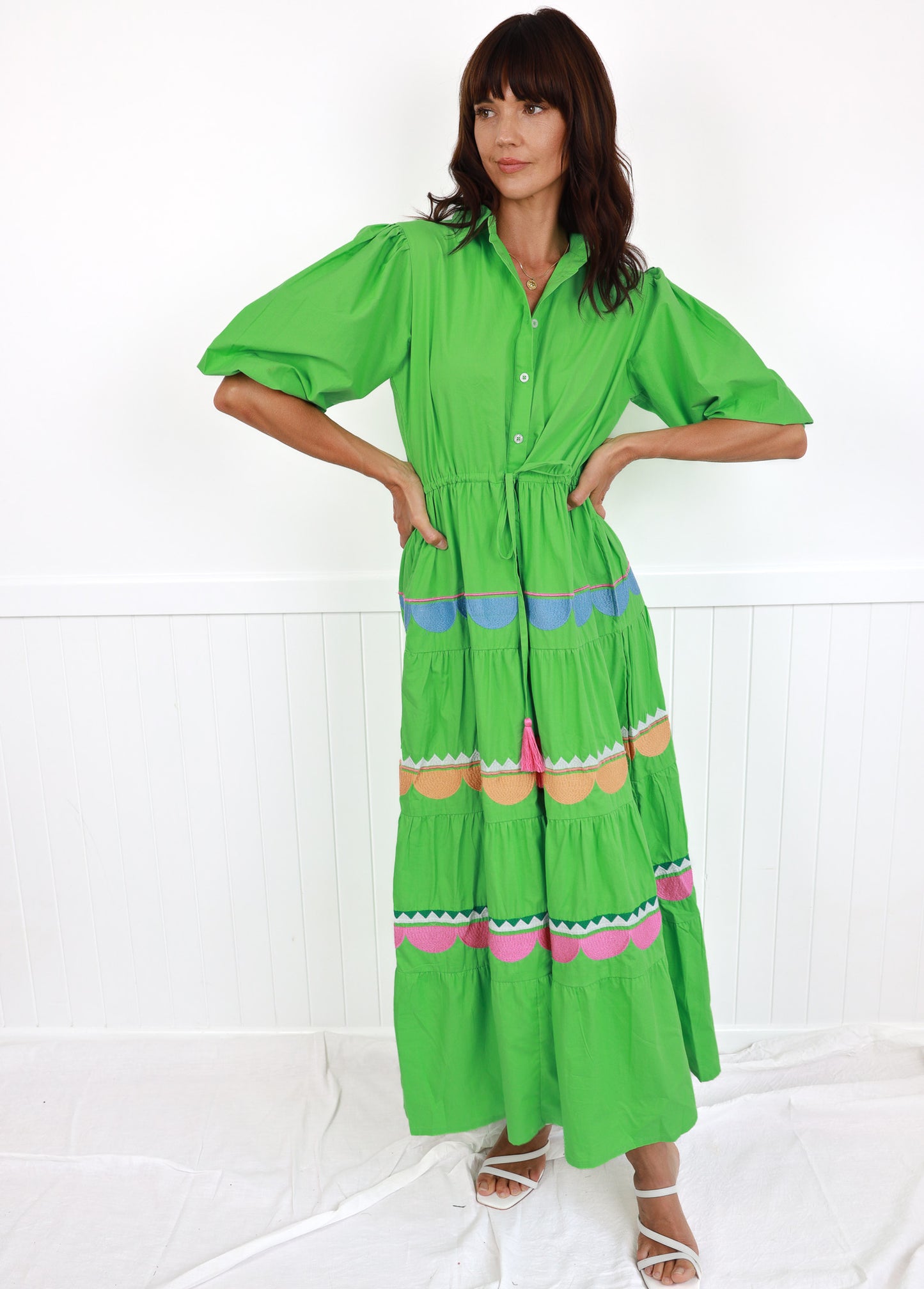 SANTORINI DRESS - GREEN