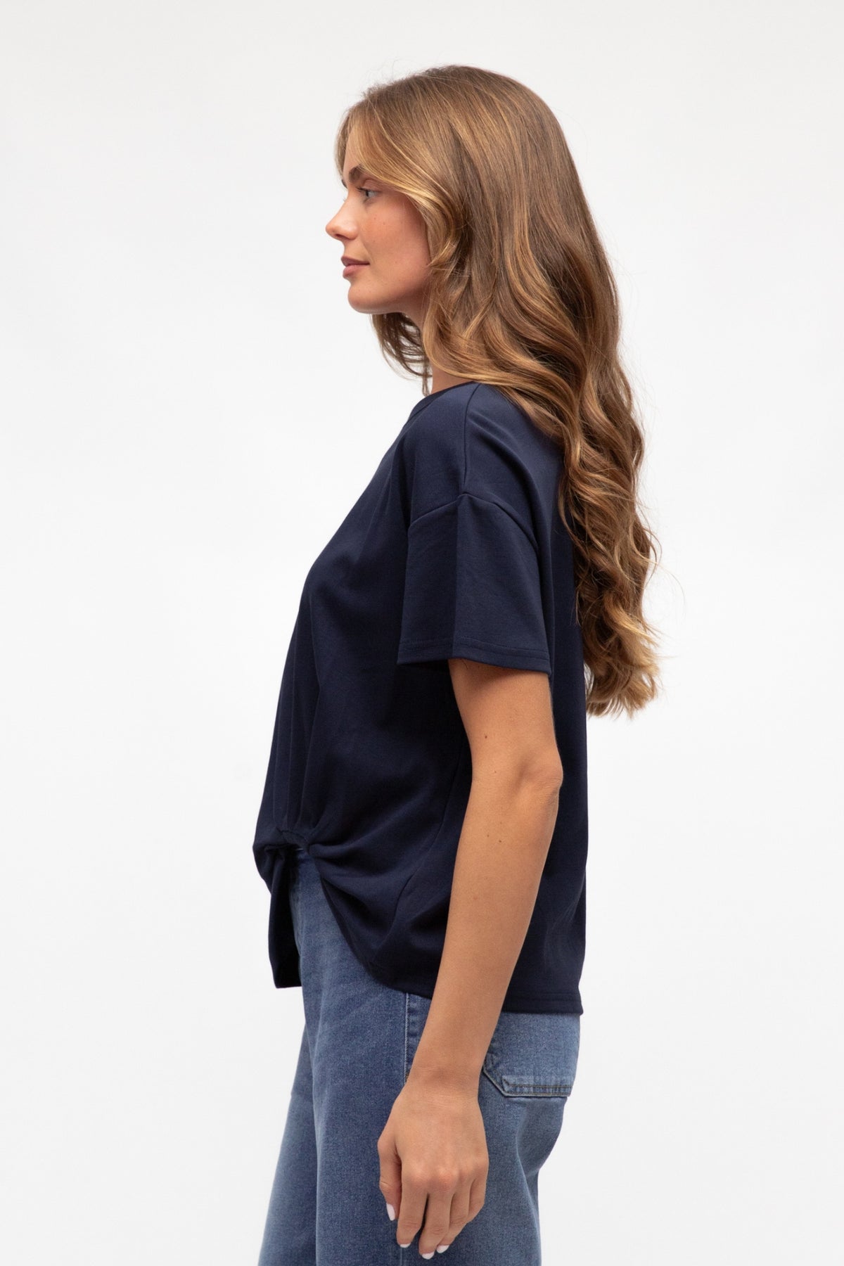 Tuck Me In Cotton Tee In Navy