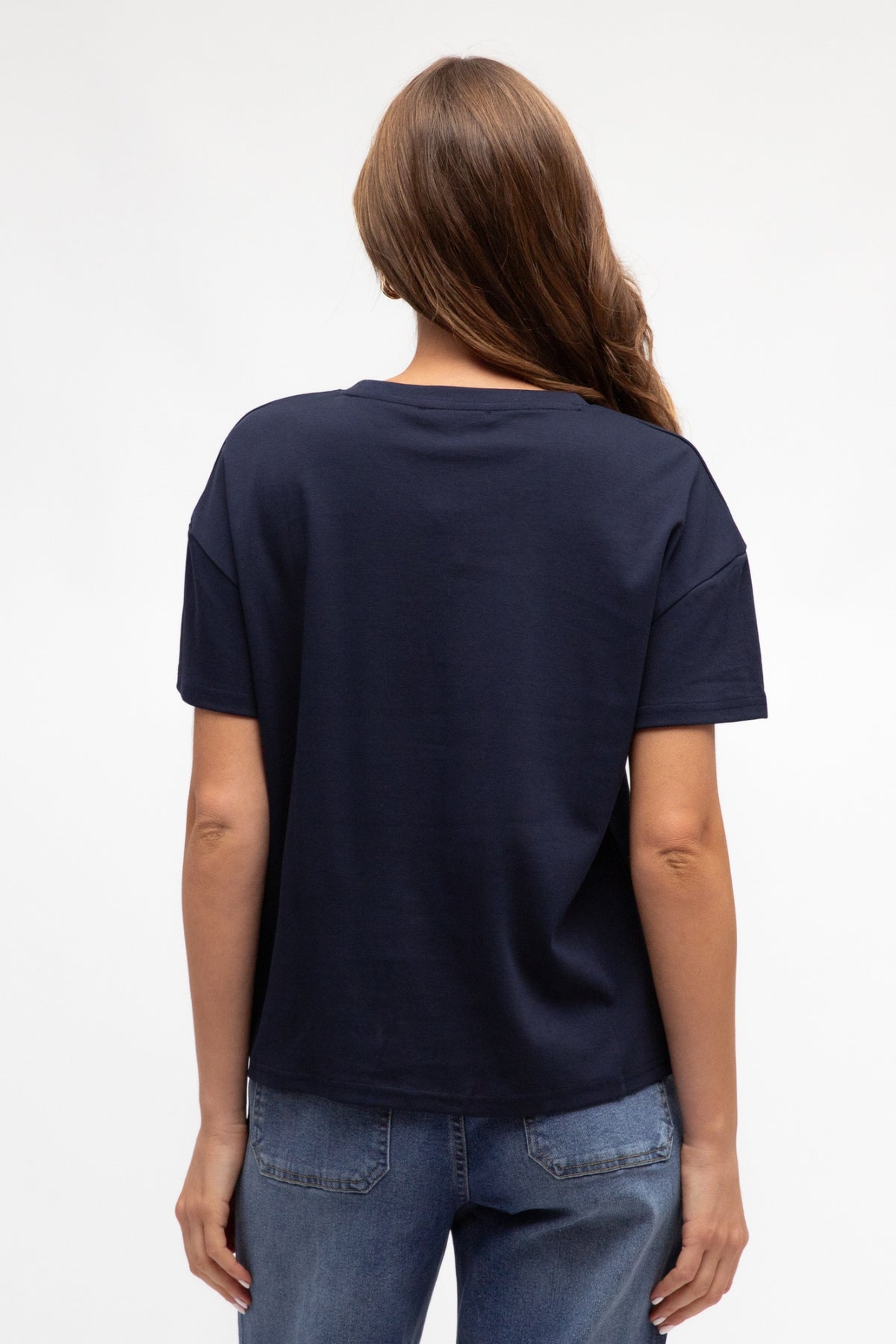 Tuck Me In Cotton Tee In Navy