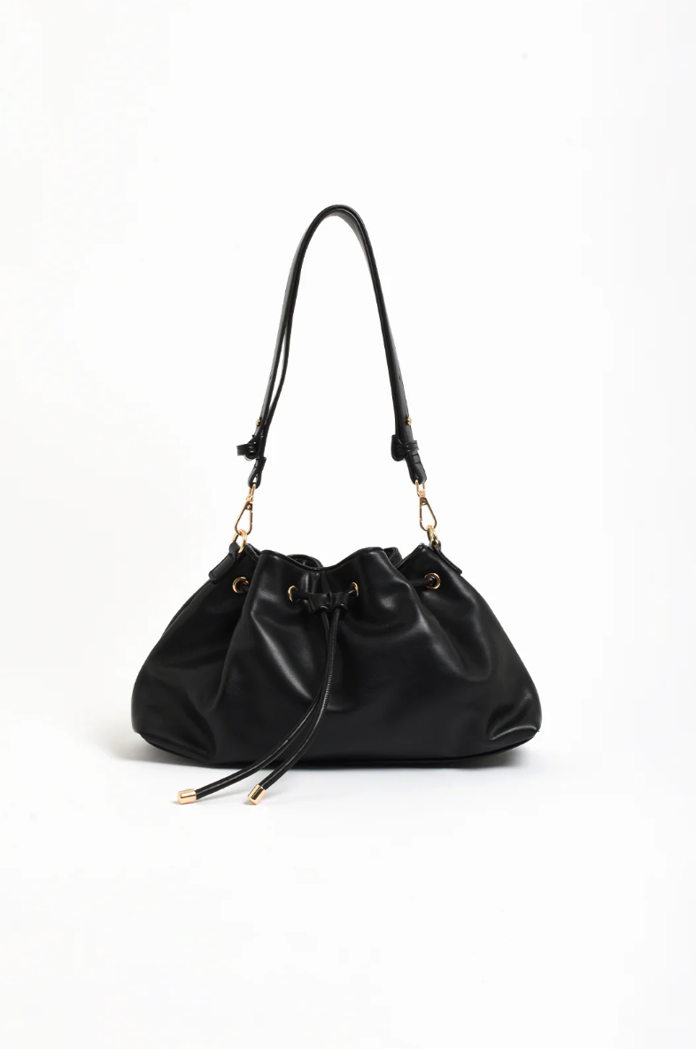VIOLA GATHERED BAG - BLACK