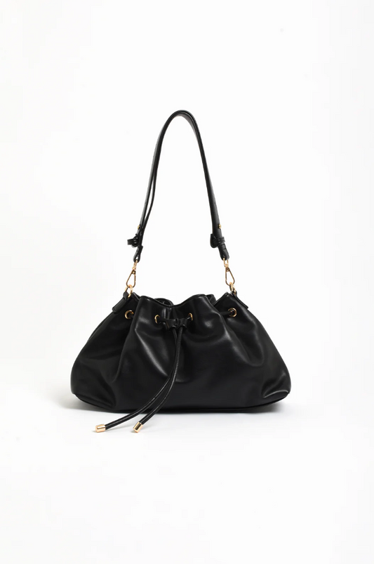 VIOLA GATHERED BAG - BLACK