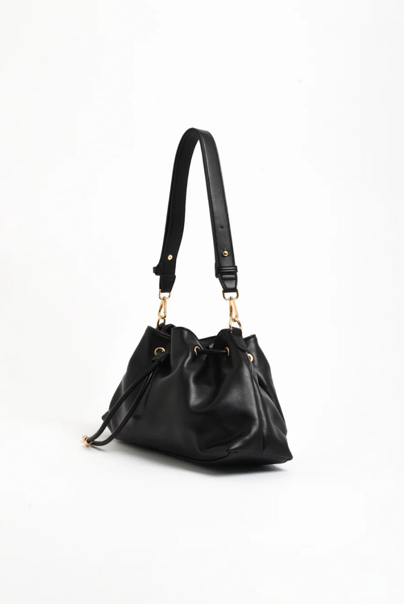 VIOLA GATHERED BAG - BLACK