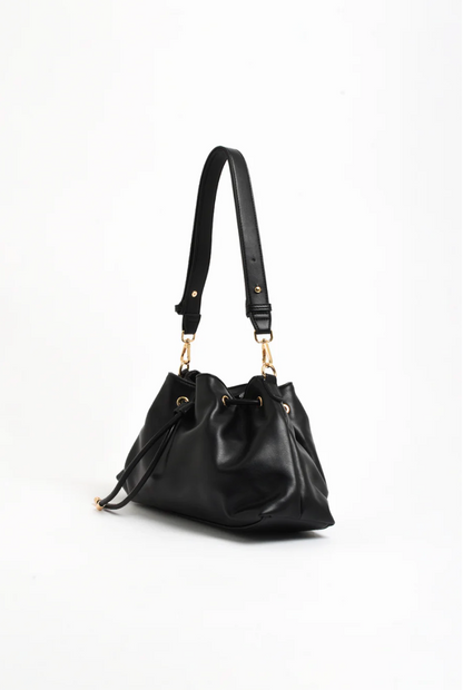 VIOLA GATHERED BAG - BLACK