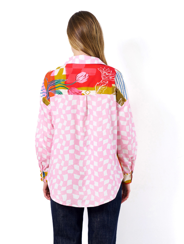 CHARMING SHIRT IN TROPICAL CHECK PRINT