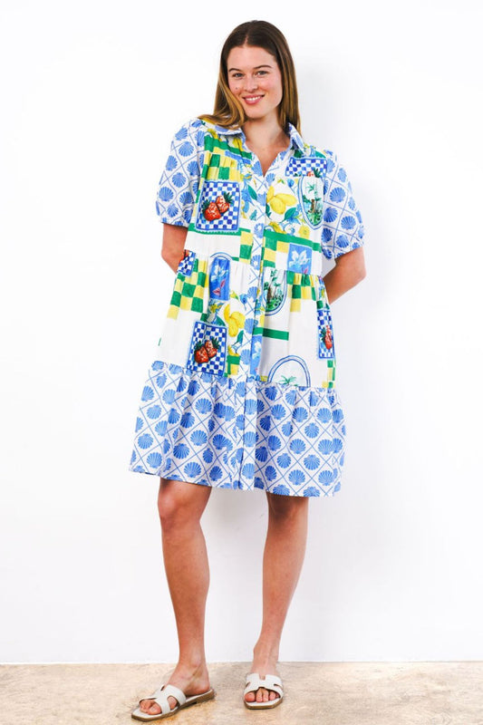 LEMON GROVE SHIRT DRESS - LEMON PRINT
