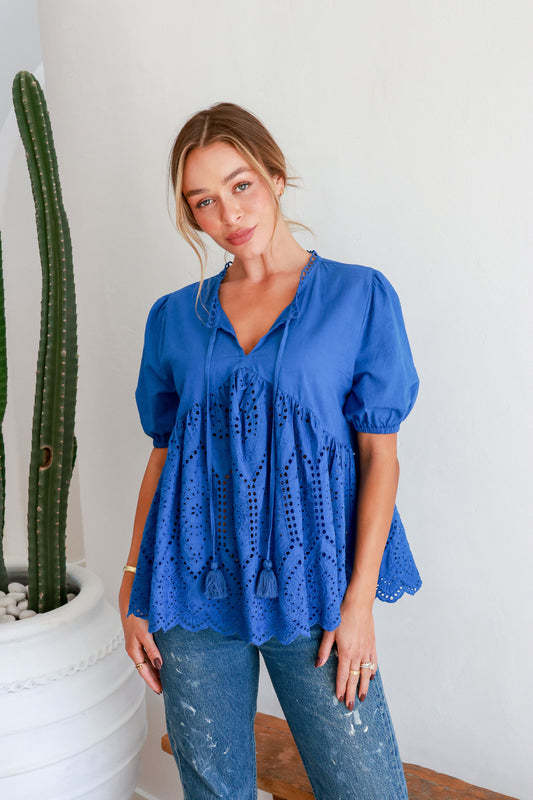 LUCCA COBALT BLUE COTTON TOP