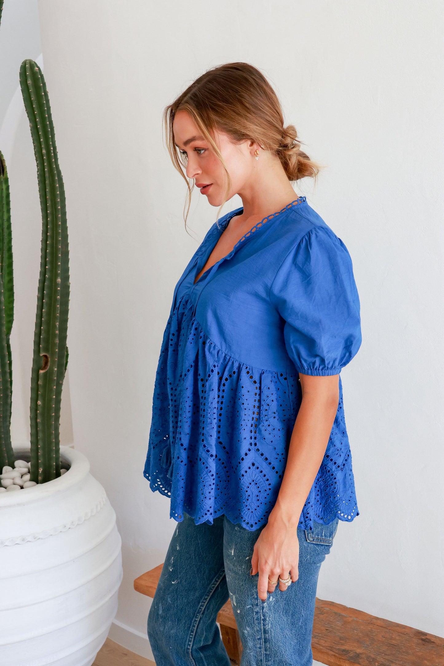 LUCCA COBALT BLUE COTTON TOP