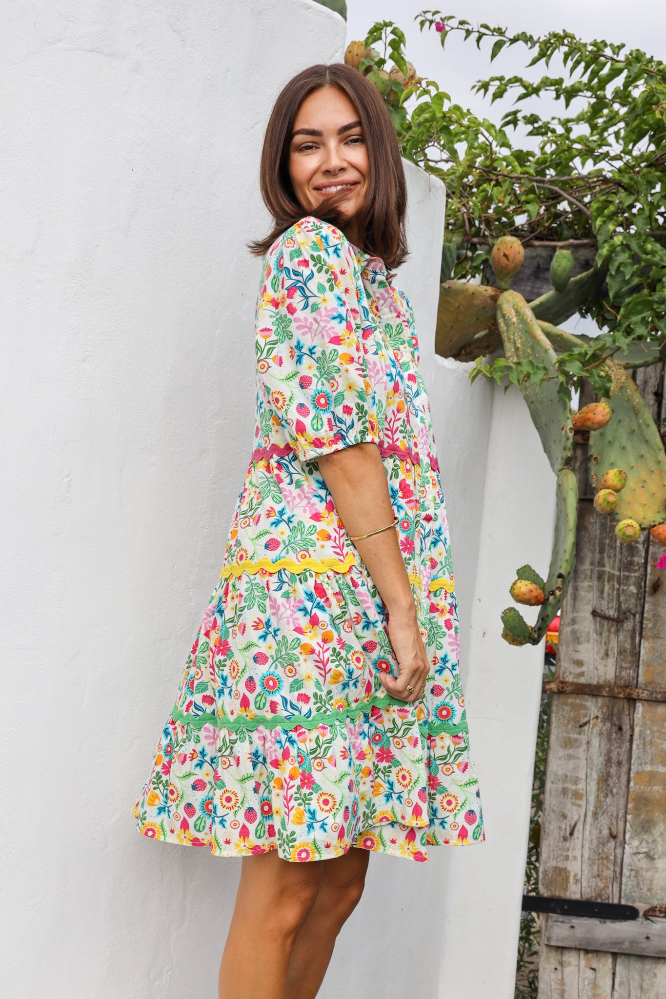 ARABELLA DRESS IN BRIGHT RIC RAC