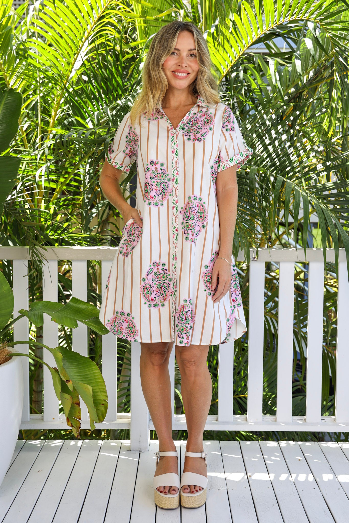 AYLA SHIRT DRESS IN PAISLEY PRINT