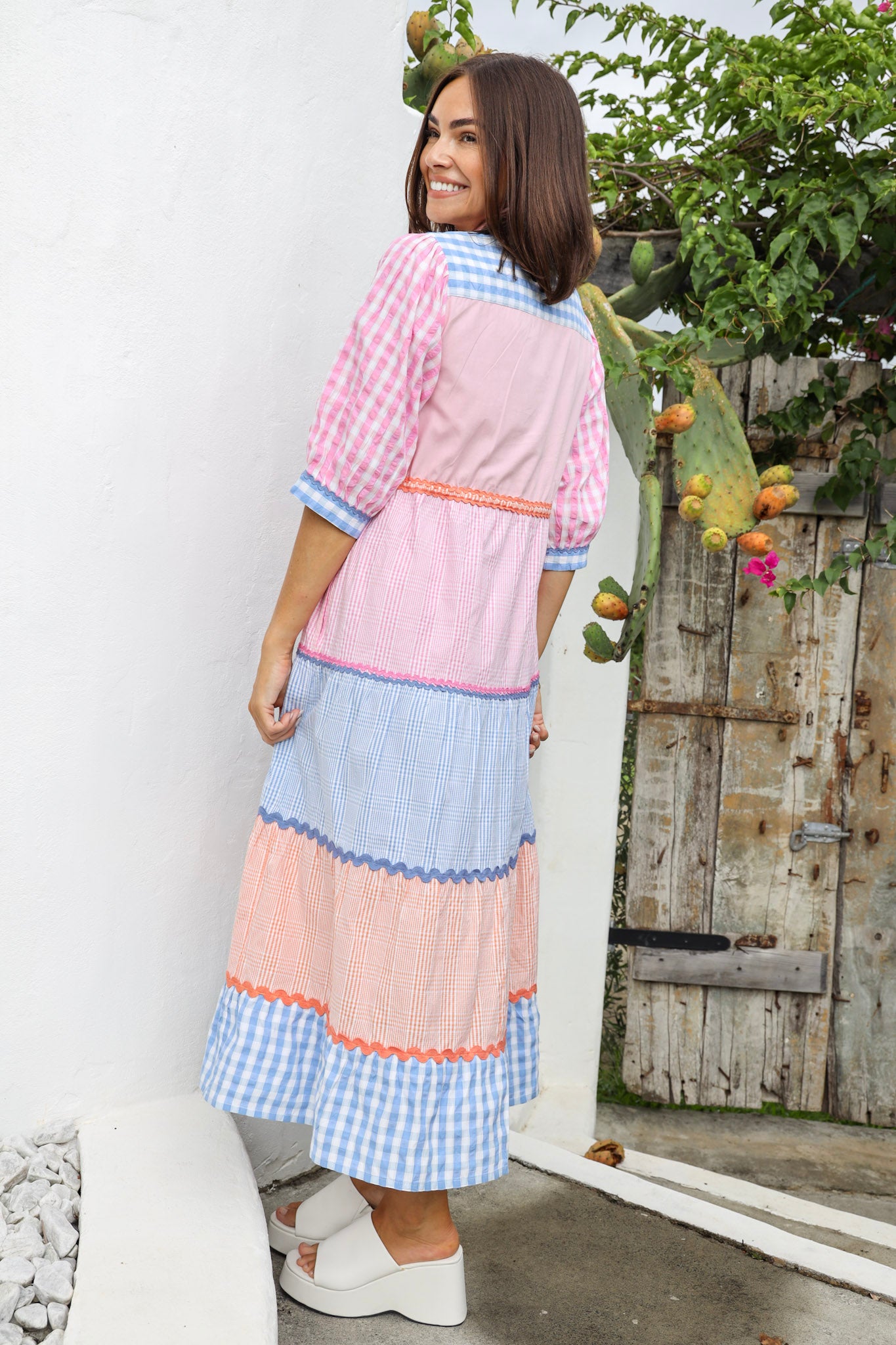 ENDLESS LOVE MIDI DRESS IN GINGHAM CHECKS