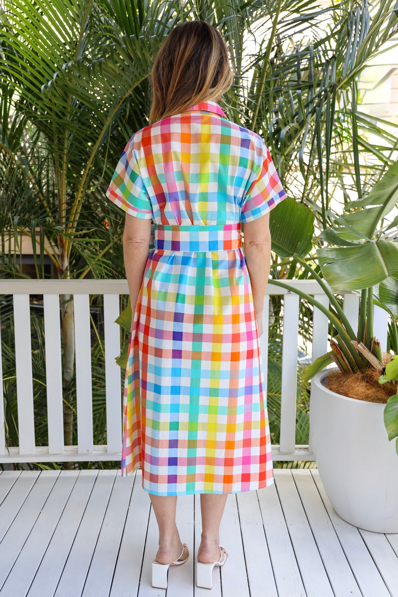 GOLDIE MIDI DRESS - BRIGHT CHECKS