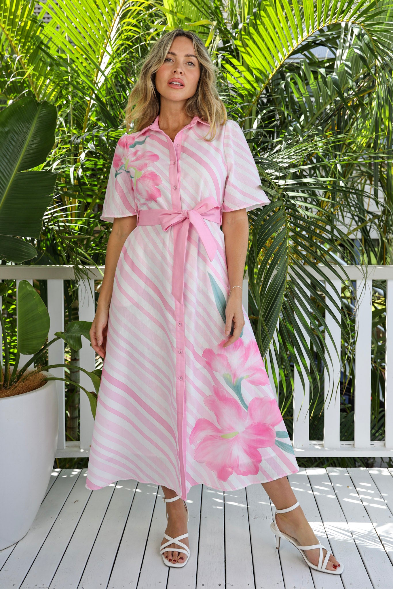 HELENA BELTED MIDI DRESS