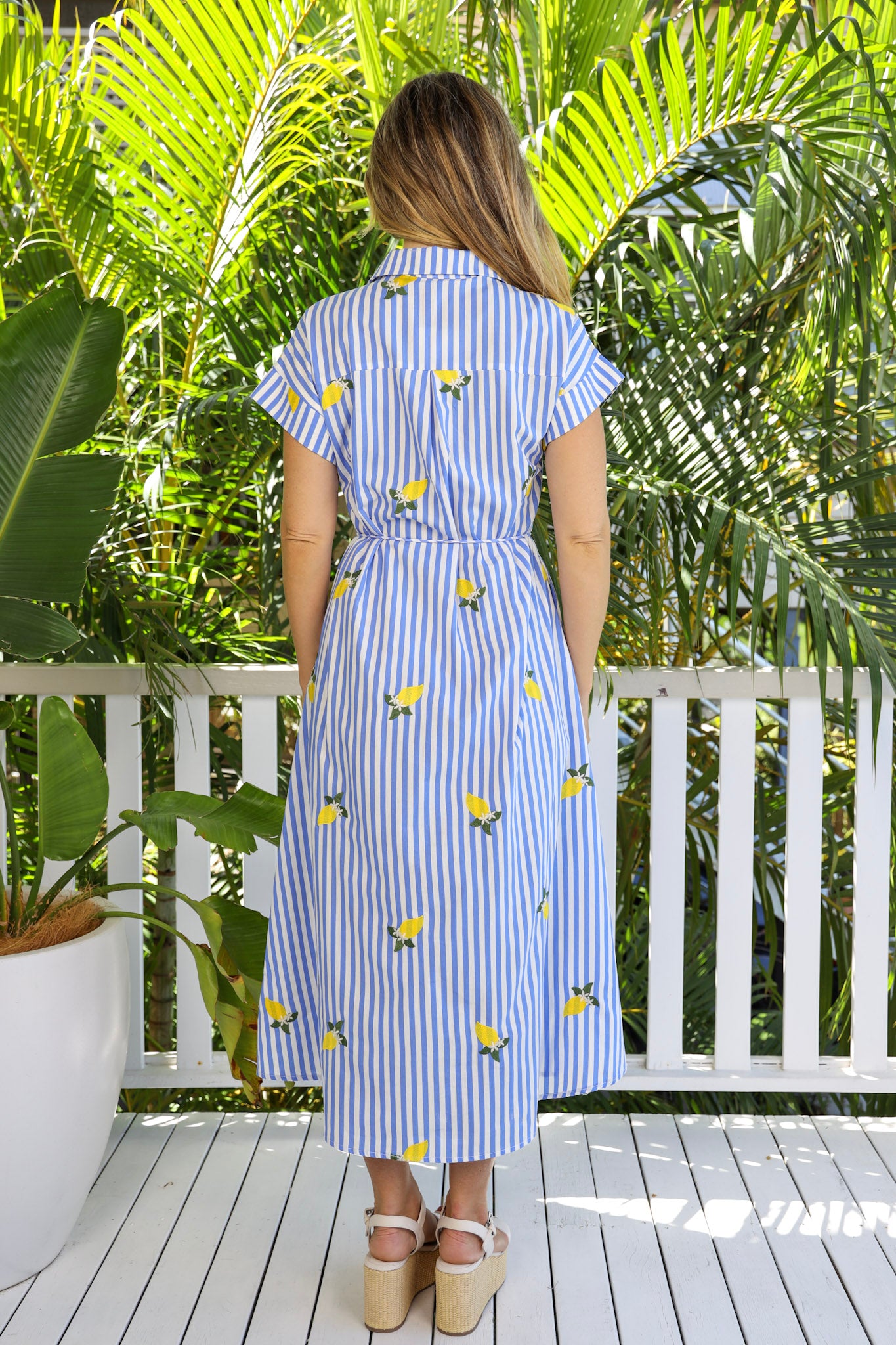 LEMON SPLICE MIDI DRESS - BLUE