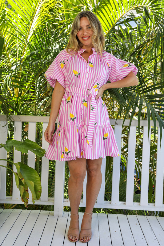LEMON SPLICE DRESS - PINK