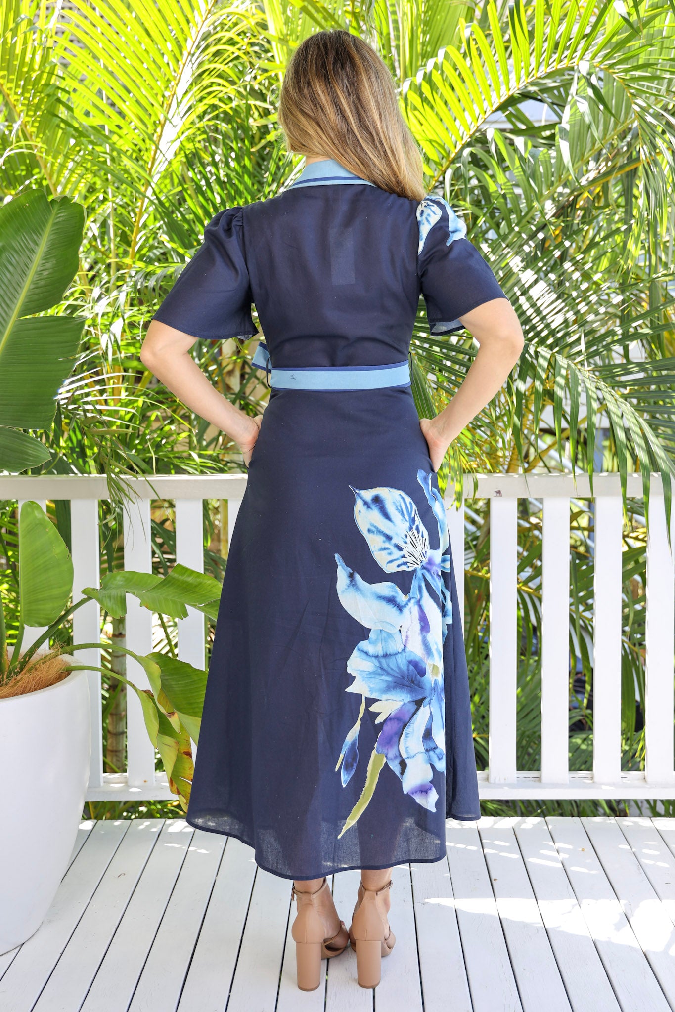 LILY NAVY FLORAL SHIRT DRESS