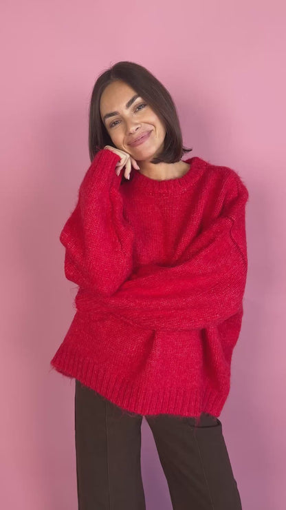 SCARLETT KNIT SWEATER IN RED