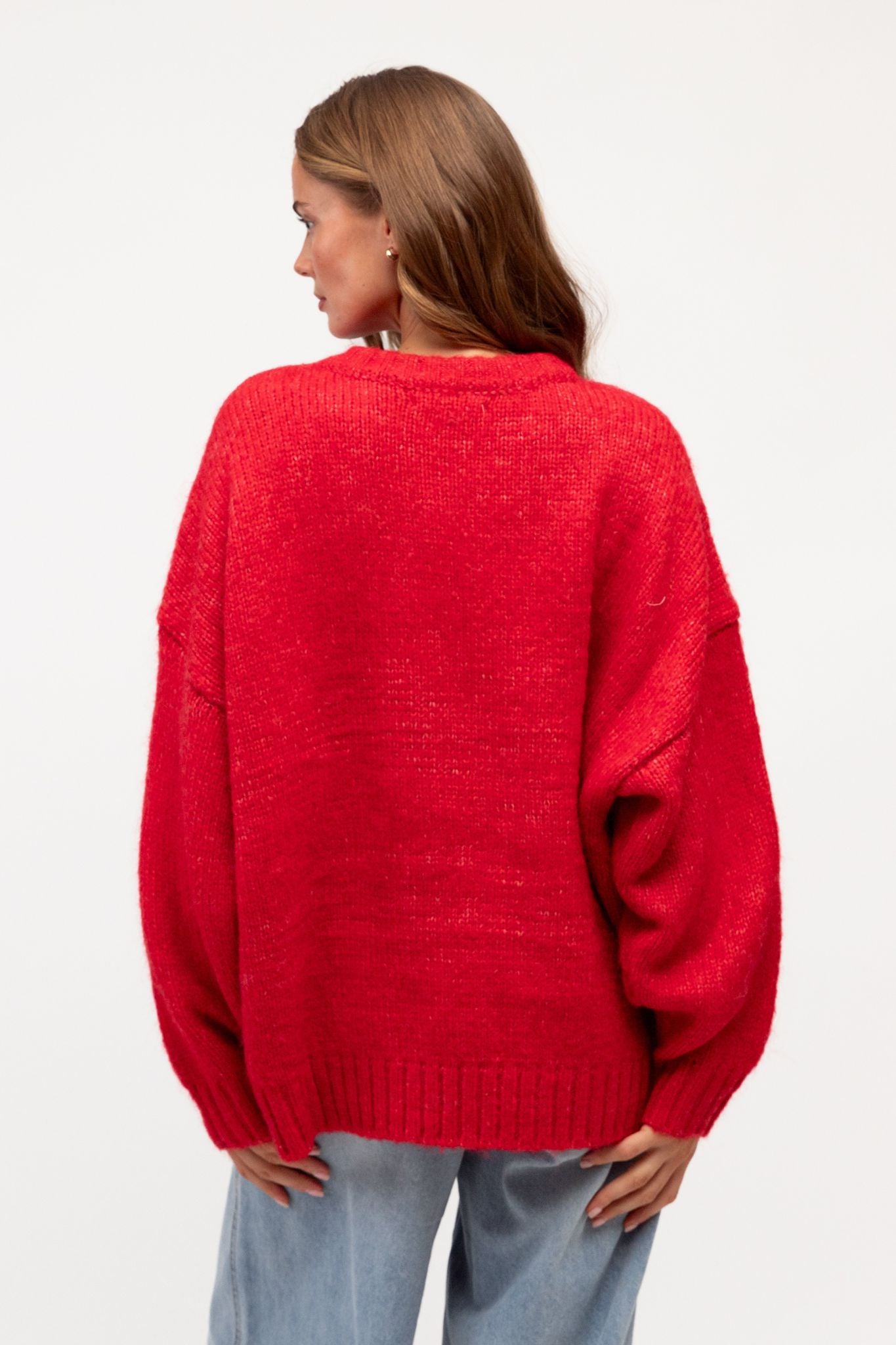SCARLETT KNIT SWEATER IN RED