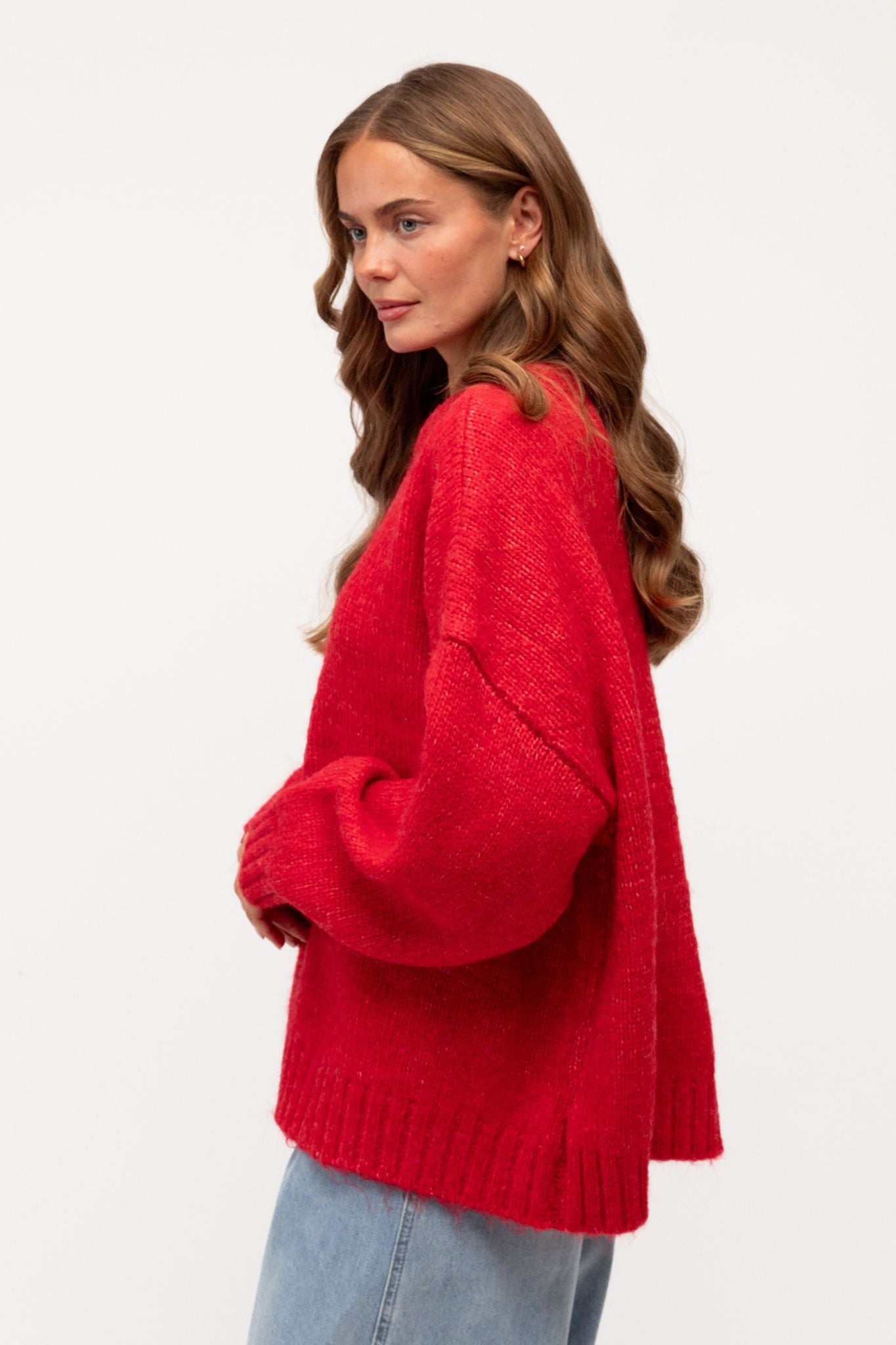 SCARLETT KNIT SWEATER IN RED