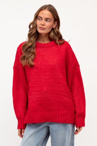 SCARLETT KNIT SWEATER IN RED