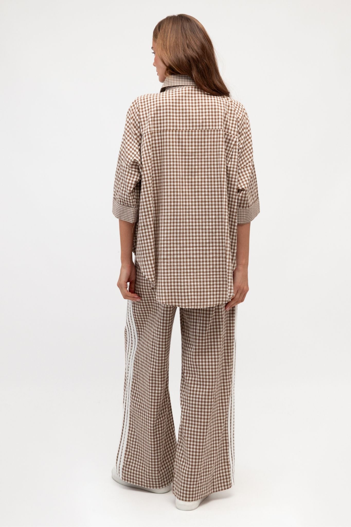 GRACEY GINGHAM SHIRT IN CHOCOLATE GINGHAM CHECK